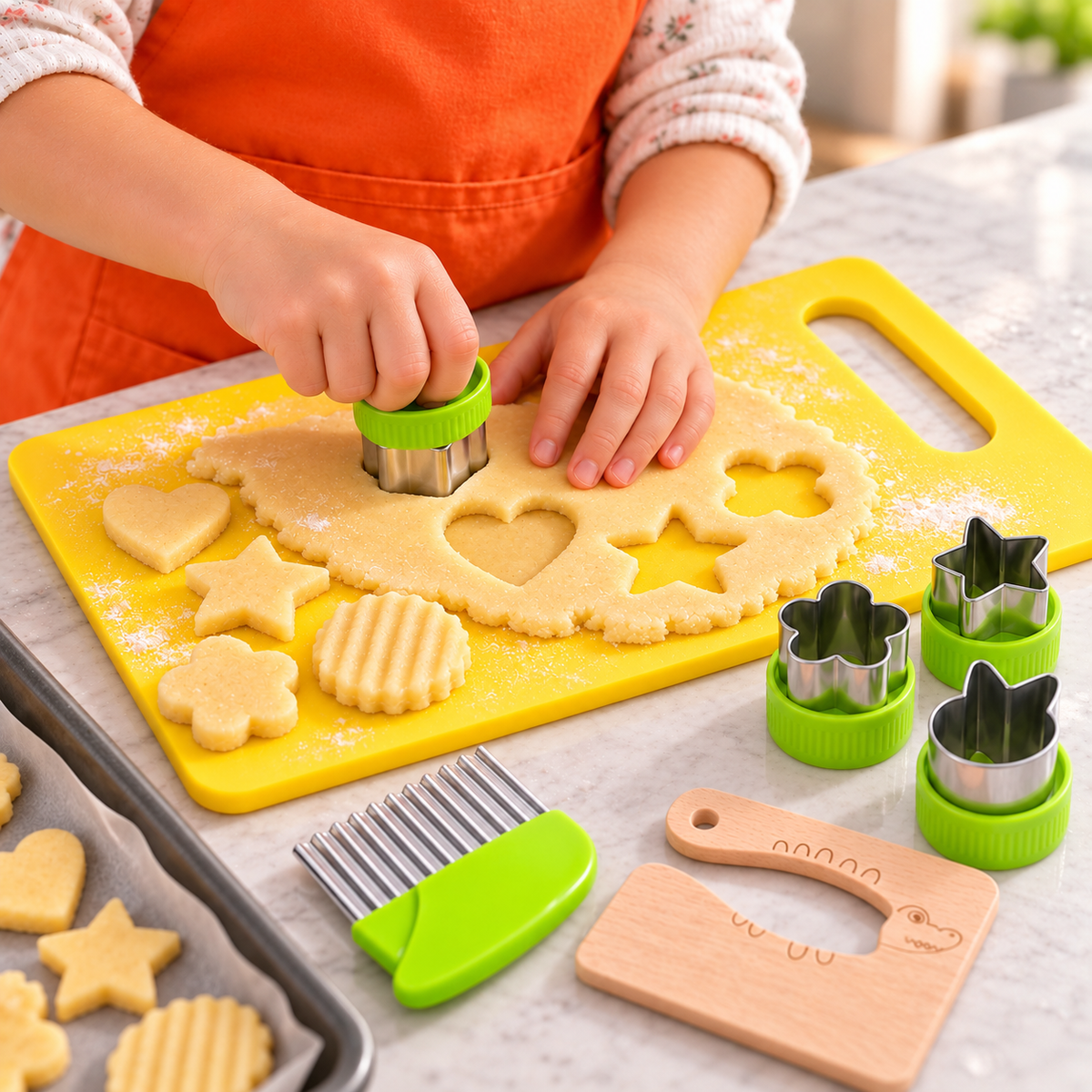 Shape cutters from the kit used for creative baking